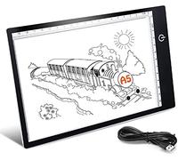 Led Light Pad A5,A5 LED Light Table Ultra delgado tablero de luz de dibujo, con cable USB, brillo ajustable para la pintura de diamante, artista, dibujo, animación