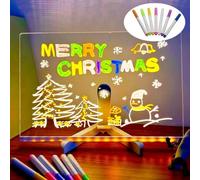 LED Light up Board, Led Acrylic Message Board, LED Note Board with Colors, Led Drawing Board for Kids, Led Light Up Acrylic Message Board, Acrylic Led Message Board, with 7 Colors Pen (11.81*7.87 in)