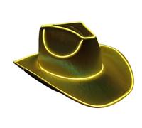 LED Light Up Cowboy Hat - Fiest Headwear Cow Boy Hats | Gat De Flashing LED LED LECH UP DE FIBER Óptica | Vaquera Caps Disco Lights Up Hats | Vestirse Con La Batería, La Gorra De De Fiesta Par