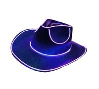 LED Light Up Cowboy Hat - Fiest Headwear Cow Boy Hats | Gat De Flashing LED LED LECH UP DE FIBER Óptica | Vaquera Caps Disco Lights Up Hats | Vestirse Con La Batería, La Gorra De De Fiesta Par
