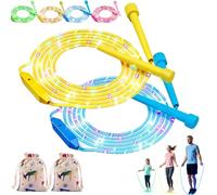LED Light Up Jump Rope for Kids, Skipping Rope Kids With Colorful Lights, Rechargeable LED Light up Jumping Ropes, with Non-slip Handles, 3 Adjustable Rainbow Glow Modes, for Children Adults (J-1)