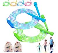 LED Light Up Jump Rope for Kids, Skipping Rope Kids With Colorful Lights, Rechargeable LED Light up Jumping Ropes, with Non-slip Handles, 3 Adjustable Rainbow Glow Modes, for Children Adults (H-1)