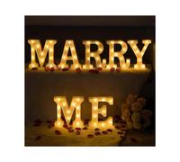 LED Light Up Letter IOU Valentine Gift - Light Up Marry Me Sign with Warm White LEDs - Proposal Sign, Love Sign, Wedding Sign, Engagement Sign, Romant