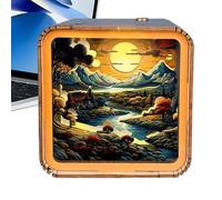 LED Light Wooden | 3D Nightlight Wooden Toy, Creative Interactive Night Light For Kids Adults, Fun Educational, Home Desk Decor, Unique Gift For Learning Play