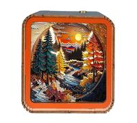 Led Light Wooden Puzzles, Puzzle Equipment Toy Night Lights, Nightlight Puzzle Toy Home Desk Decor for Kids and Adults, Wood, 3.74x3.74x1.97 Inches