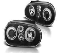 LED Luces Angel Eyes Juego Faros Combinados VW Golf 4 97-03 Negro