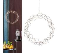 LED Luces Navidad Ventana Curly Cromo Ø30cm Extra Blanco Cálido 2200K