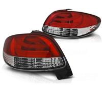 LED Luces Traseras De Frenos Para Peugeot 206 98-06 Rojo/Cromo Tuning Tec