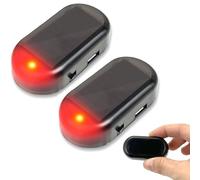 LED luz Antirrobo,Luz Solar LED de Alarma,2Pcs Alarma de Coche Solar,Luz Solar LED de Alarma de Coche,Luz De Seguridad Intermitente LED Antirrobo,Luz de Advertencia de Energía Solar Simulada(Rojo)
