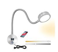 LED Luz para leer De Cabecera, 5W Dormitorio Lámpara De Lectura De Pared Con Enchufe Y Interruptor Tactil, Apliques De Pared Color Y Brillo Ajustables, 360° Lámpara Flexible Cuello Cisne (Plata)