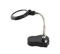 LED Magnifying Glass with Stand 3.5X 12X Dual Lens Magnifier with Adjustable Arm and Clamp Hands Free Magnifier for Soldering Jewelry Making Hobby Work