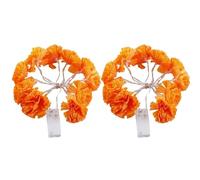 LED Marigold Artificial Flowers Realistic - Lighted Artificial LED Marigold - Battery Operated Diwali Decorations for Home Halloween Diwali Deepavali Home Decor - LED Marigold Garland Lights