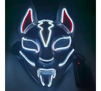LED Máscara De Zorro Led Mascara Halloween Costume Masque Adulte, Deguisement Adulte Scream Michael Myers Cyberpunk Disfraz Cosplay Fiesta Carnaval