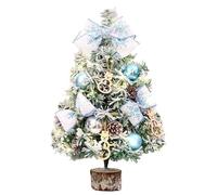 LED Mini Tabletop Artificial Christmas Tree with Decoration Set, Christmas Home Decor(Blue,18 Inch)
