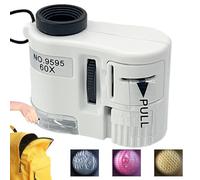 LED Miniature Microscope 9595 - Portable Pocket Microscope with LED Light | Science Educational Tool For Kids and Adults | Mini Microscopes - Laboratory Study Exploration