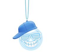 LED Mirror Charm, Rearview Ornament Light, 2.36x2.36inch Auto Pendant with Glow Illumination System, Sturdy Hanging Car Decor, Funny Style Design, Vehicle Interior Accessory for Driving Use