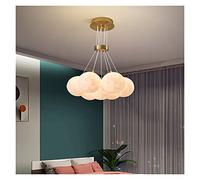 LED Modern Living Room 3D Printed Moon Lampshade Hanging Light Decor Lighting Suspension Bedroom 7/13/19 Heads Lamp (Color : A-13heads110v Size : Whitelight) (A 13heads220v)