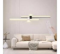 LED Moderna Apliques de Pared Interior 2700K-6500K Lámpara de Pared con Remoto Control Regulable Iluminación de Pared Larga Líneas Diseño para Sala de Estar Dormitorio Escalera (Negro+Blanco,120cm)