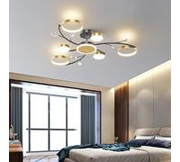 LED Moderno Cristal Lámpara de Techo Con Mando a Distancia Regulable Sala de Estar Creativa Ronda Candelabros Aluminio Acrílico Pantalla 3000K-6500K Mesa de Comedor Sala de Iluminación Interior (Colo