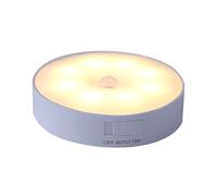 LED Motion Sensor Light - Indoor Rechargeable Round Lamp, Magnetic Closet Cabinet Lighting | Bedroom Kitchen Usage Three Modes Smart Illumination, Wireless Portable Lighting Solution Energy Saving
