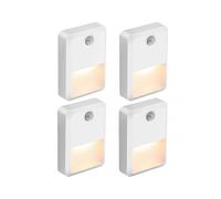 LED Motion Sensor Night Light, Self-adhesive Wall Light with Warm Color LEDs, Motion Sensor, Light Sensor, Energy Efficient for Bedroom, Bathroom, Kit