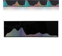 LED Music Spectrum Analyzer Display, RGB Audio Level Indicator with, Digital Audio Spectrum Analyzer with 36 Display Styles, 16 Colors, Digital Clock, 4 Frequency Ranges (Voice & Wired DualControl)