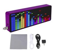 LED Music Spectrum Electronic Clock, Pantalla De Espectro Musical Con 20 Modos Dinámicos Y 7 Niveles De Brillo Y 2 Funciones De Alarma, Reloj Analizador De Ritmo RGB Para Músicos Home Studio purple