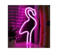 LED neon light in the shape of a pink flamingo, USB 3-pin AA-powered flamingo night light sign, Christmas decorations, holiday decoration, bedroom lam