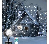 LED Nevadas Luz Control remoto Navidad Nieve Caída Noche Proyector Luces Copo de nieve blanco Ráfagas Foco giratorio Exterior Paisaje interior Iluminación decorativa para bodas Cumpleaños Año Nuevo