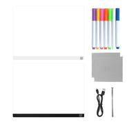 LED Note Board - 7 Colors Dry Erase for Kids | Touch Control Light Up Drawing with Bright Color Options & Smooth Writable Design for Night, Dark Rooms, Offices and School