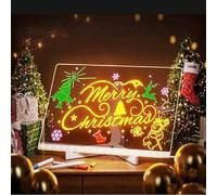 LED Note Board with Colors,Led Drawing Board,Light up Acrylic Message Board,Light Up Dry Erase Board with Adjustable Stand and 7 Colors Pen,Stand for Room,Store,Office,Gift,School Home (30 * 20cm)