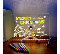 Led Note Board with Colors,Led Drawing Board with 7 Colors Pen/Stand,Lighted Acrylic Dry Erase Board,Magic Note Glowing Message Board,Led Writing Board for Kids (15cm)