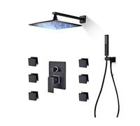 LED Orb Rain batidora Combo baño montada en la Pared Juego Grifo con Cabeza Ducha Mano, chorros de Cuerpo, 10 Pulgadas