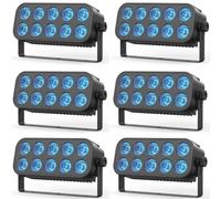 LED Par, 6 unidades 80 W 4 en 1 RGBW luz de escenario, con mezcla de colores ilimitada