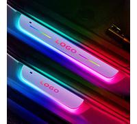 LED para umbral de puerta profesional, 4Pcs De luce LED para puerta de coche sin cableado, luz para camino de Pedal de coche, detección automática, impermeable, larga espera, logotipo personalizado