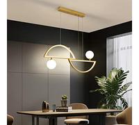 LED Pendant Lamp, 48W Dimmable Ring Chandelier, Acrylic Ceiling Light Fixture, Adjustable Linear Hanging Lamp for Living Room Dining Room Bedroom Home Illumination