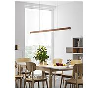LED Pendant Lamp Dining Table,Wooden Hanging Lamp Dimmable with Remote Control Hanging Lamp Made of Wood in Nature 100cm/120cm/150cm Chandelier for Office Wooden Light (Walnut, 150cm)