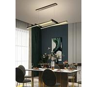 LED Pendant Lamp with Remote Control Dimmable Chandelier Dining Room Rectangle Suspension Adjustable Height Pendant Light Indoor Lighting Decor Lighting