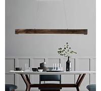 LED Pendant Lamp Wooden Chandelier Dimmable with Remote Control Dining Table Ceiling Light Height Adjustable Pendant Light Living Room Restaurant Decor Lighting