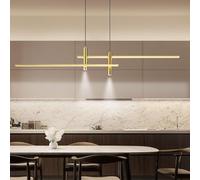 LED Pendant Light Compatible with Kitchen Island, Adjustable 3 Color Linear Chandelier Spotlights, Hanging Fixture