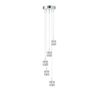 LED Pendelleuchte Mesa de Comedor Cristal Metal Ø18 CM En Cromado 1325Lm Lámpara