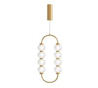 LED Pendelleuchte Metal Cristal Oro Salón L: 27,8 CM 3000K Colgante Moderno