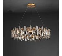 LED Postmodern Crystal Leaves Silver Gold Chandelier Hanging Lamp Lighting Lustre Chandelier Lighting For Dinning Room