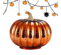 LED Pumpkin Lamp - Holiday Light, 20cm Tall Figurine for Cozy Vibe, Shatterproof with Matte Texture, Table Centerpiece Soft Warm Glow, Bedroom Garden Porch Outdoor