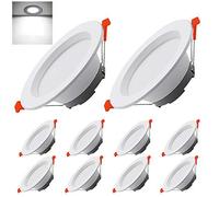 LED Recessed Ceiling Light Outer Diameter 120MM 9W Downlights 700LM Cold White 6000K, Cut Φ90-110MM,AC175~265V,Round Aluminum alloy casing for Living Room Bedroom Kitchen
