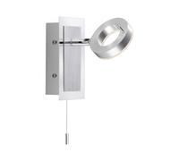 LED Reflector de Pared Malo Ajustable En Aluminio Interruptor Tiro IP44 H: 16 CM