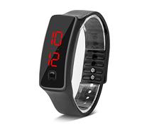 LED Reloj de Pulsera Digital Correa Silicona,Correa Silicona Deportiva Esfera 12Horas con Pantalla Electrónica Inteligente Deportivo Al Aire Deportes Adolescentes(Negro)
