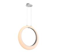 LED Round Chandelier White Pendant Light 3 Color Mode Ceiling Hanging Lamp, 36W Suspended Lighting Fixtures Indoor Chandeliers for Dining Room Bedroom Kitchen Cafe