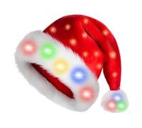 LED Santa Hat - Christmas Cosplay Headdress | Light-Up Musical Festive Hat, Flashing Holiday Costume Accessory With Soft Plush Trim And Bright LED Modes, Fun Party Headdress For Kids Women Men Event P