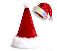 LED Santa Hat - Christmas Cosplay Headdress | Light-Up Musical Festive Hat, Flashing Holiday Costume Accessory With Soft Plush Trim And Bright LED Modes, Fun Party Headdress For Kids Women Men Event P
